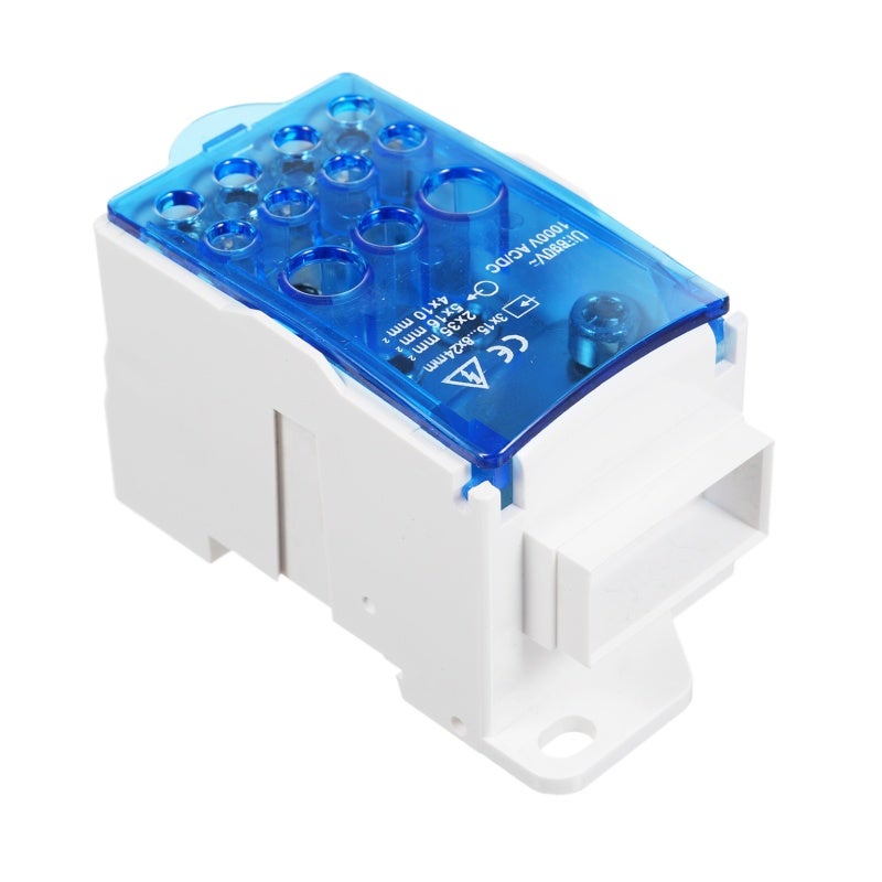 Terminal Distribution Box UKK500A Flame-Retardant Shell DIN Rail Mount - Transparent Cover Screw Terminal Strip Blocks for Distribution Cabinet - Image 1