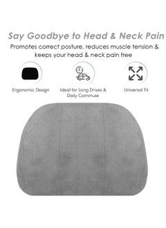 AGC Ergonomic Neck Support Cushion for Driving & Travel Memory Foam Car Headrest Pillow - Breathable Fabric, Adjustable Strap, Universal Fit for Cars, Office Chairs & Home HC-1012 Grey - pzsku/ZA92EF453A184BC4528E4Z/45/1741171531/c94a9f4b-7a65-4b58-a9df-1fbecb5108b9