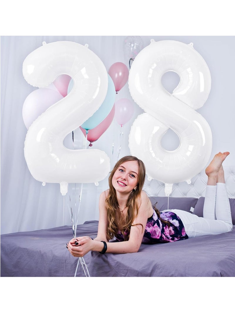 ThePartyPopper White Number Balloons 40 Inch Helium Number 2 Balloon for Birthday Party Anniversary Decoration  - Image 5