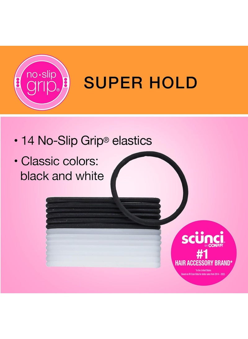 CONAIR Scunci by Conair NoSlip Grip Super Hold Elastics Hair Ties for Women and Men No Damage in Assorted Colors 14 Pack  - Image 2