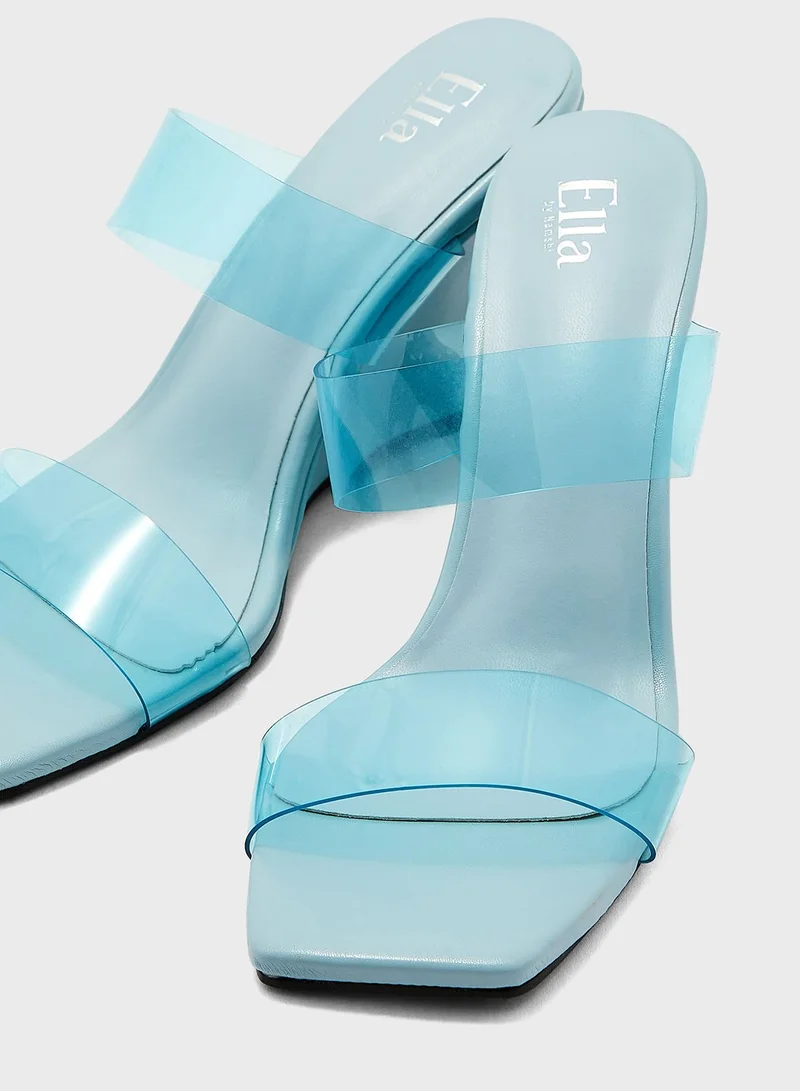 Ella Limited Edition Double Transparent  Strap Wedge Sandals