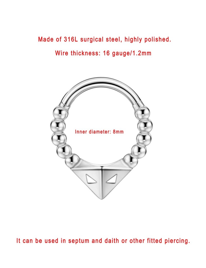 FANSING Halloween Septum Jewelry 16g Alien Septum Ring Surgical Steel Piercing Rings 16 Gauge 8mm Daith Hoop Earring - Image 2