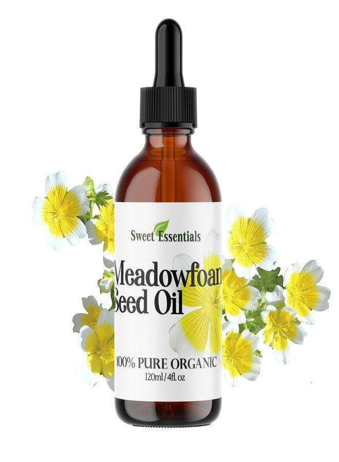 Sweet Essentials Premium Organic Meadowfoam Seed Oil, Imported From Canada, 4oz Glass Bottle, 100% Pure, Cold Pressed - For Hair, Skin and Nails | Perfect Carrier Oil | Also Excellent For Mature Skin - Image 1