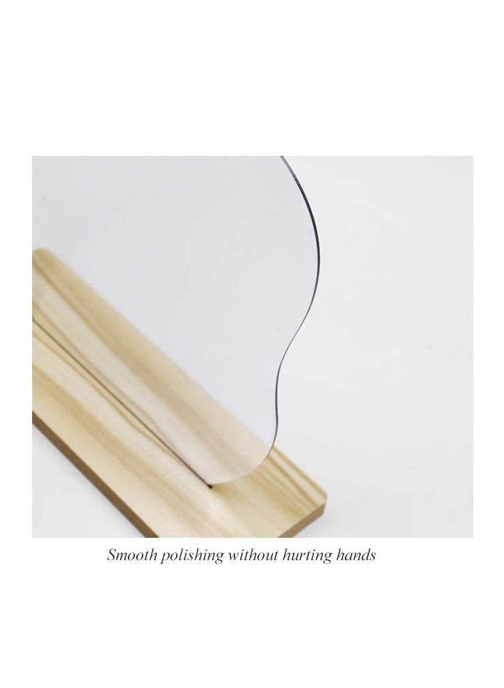Irregular Aesthetic Vanity Mirror Frameless, Decorative Desk Tabletop Acrylic Mirrors with Wooden Stand for Living Room, Bedroom, and Minimal Spaces Home Decor - Mango Shape
