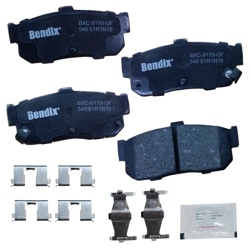 Bendix Priority1 CFC540 Ceramic Rear Brake Pads for Select Models INFINITI G20, I30, Nissan Altima, Altra EV, Maxima, Sentra - Image 2