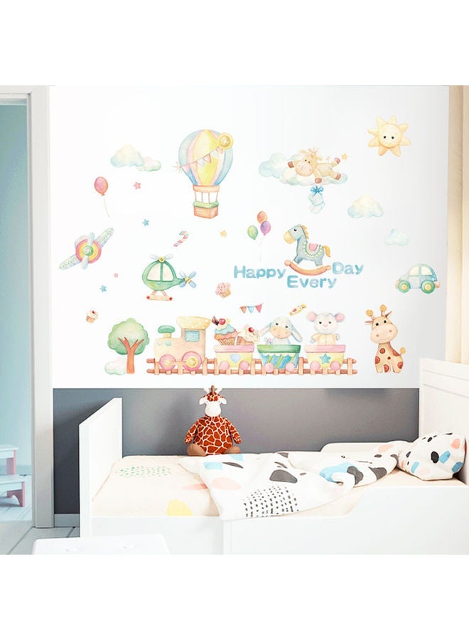 NIBEMINENT Cartoon Animal Balloon Pattern Wall Sticker Multicolour - Image 5