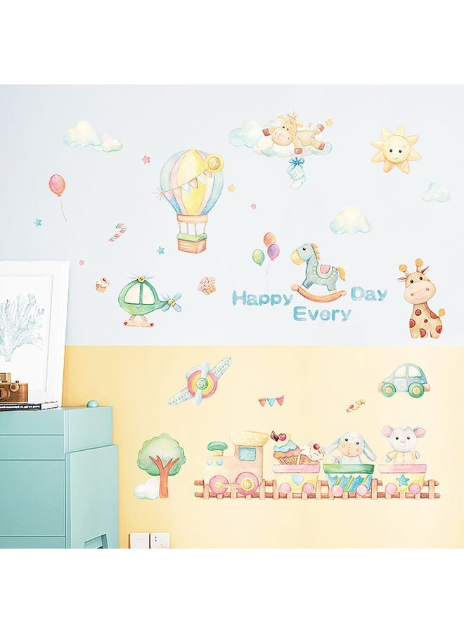 NIBEMINENT Cartoon Animal Balloon Pattern Wall Sticker Multicolour - Image 4