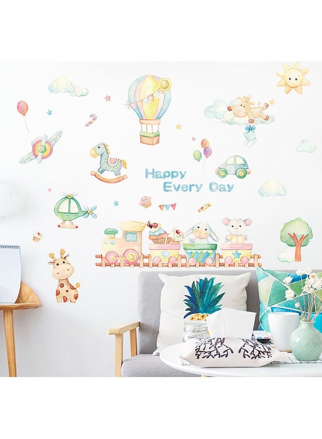 NIBEMINENT Cartoon Animal Balloon Pattern Wall Sticker Multicolour - Image 2