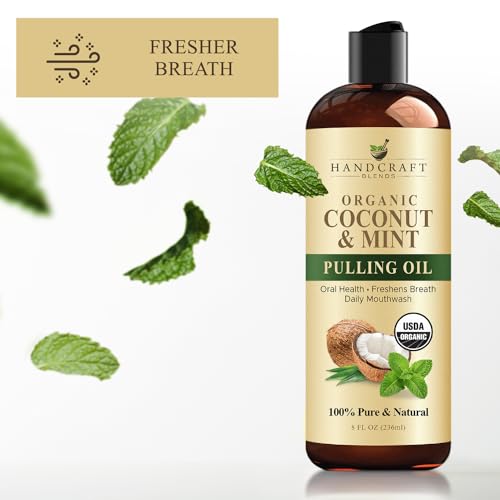 Handcraft Blends Coconut Oil Pulling for Teeth and Gums with Peppermint Oil - Organic Coconut Oil Pulling Oil Mouthwash for Fresh Breath, Oral Health and Cleaner Teeth and Gums - 8 Fl oz - Image 2