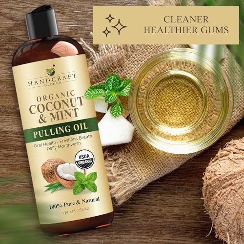 Handcraft Blends Coconut Oil Pulling for Teeth and Gums with Peppermint Oil - Organic Coconut Oil Pulling Oil Mouthwash for Fresh Breath, Oral Health and Cleaner Teeth and Gums - 8 Fl oz - Image 3