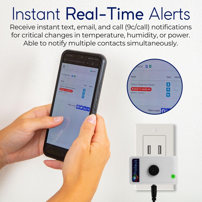 Proteus AMBIO - Wifi Temperature Humidity sensor with Buzzer and Email/Text Alerts - Image 3