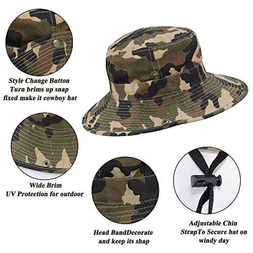 OVOY Toddler Sun Hat Bucket Boys-Camouflage Fishman Cap Packable (Camo,52cm Suggest for 2-3years Old Kids) - Image 5
