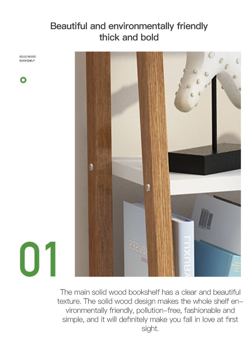 MIXDE Trapezoidal Solid Wood Multi-layer Storage Rack Bookshelf - Image 5