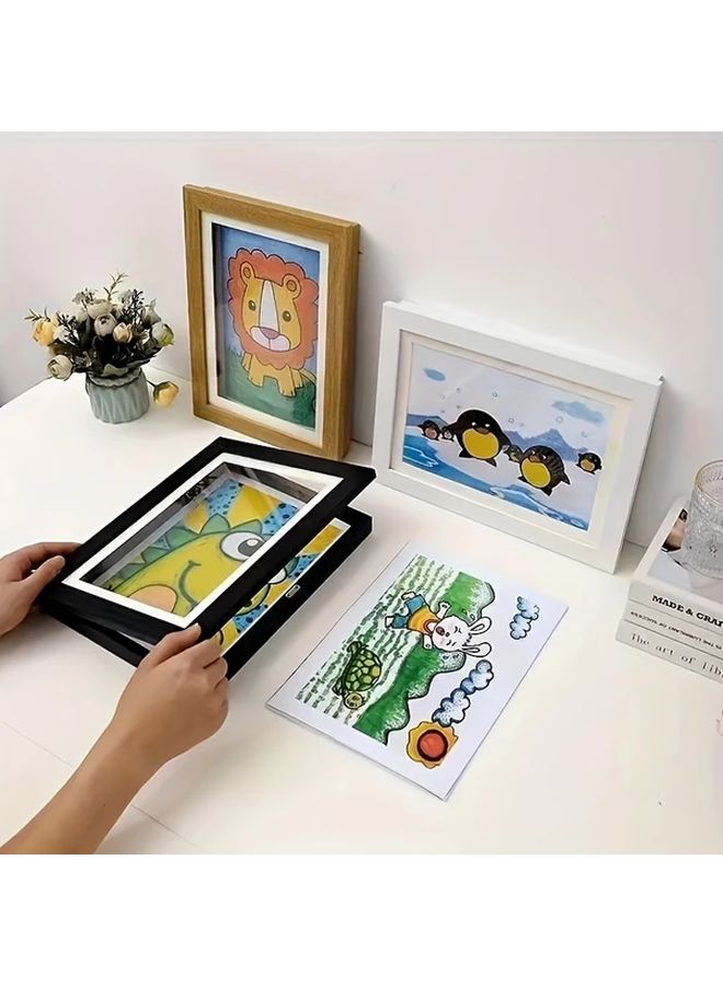 8.27x11.69 Inch Noir Art Painting Frame Front Opening Adjustable Horizontal Vertical Hanging - Image 3