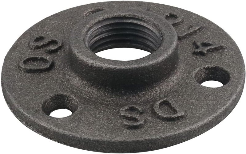 كلاراكو شفة أرضية مقاس 1/2 بوصة من كلاراكو، قطعتان، رمادي غامق، شفة أرضية ريترو مقاس 1/2 بوصة، تركيبات أنابيب حديدية ملولبة للتركيب على الحائط، ديكور صناعي على طراز ستيم بانك ريترو، شفة من الحديد الزهر - Image 4