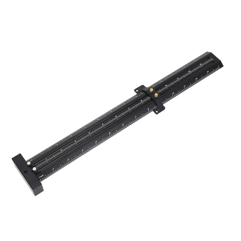 Black Woodworking Compass Tool 14 Inch Aluminum Alloy Adjustable T Type Measuring Scribing Ruler - Image 4