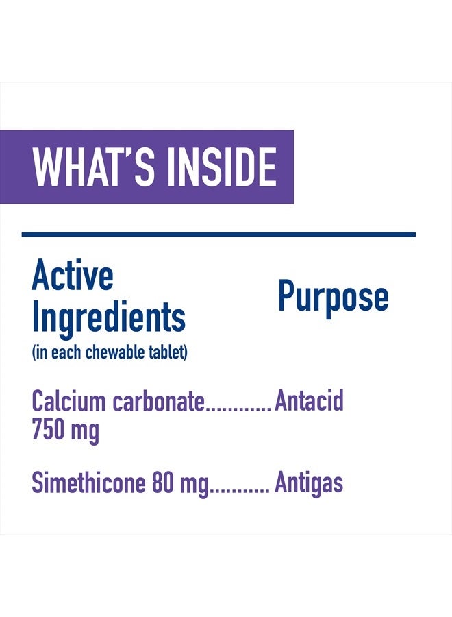 Alka-Seltzer Heartburn+Gas ReliefChews, Fast Antacid + Antigas Relief from Heartburn, Bloating, and Pressure, Fast Acting, Tropical Flavored Heartburn Medicine, 180 Ct (Package May Vary) - Image 5