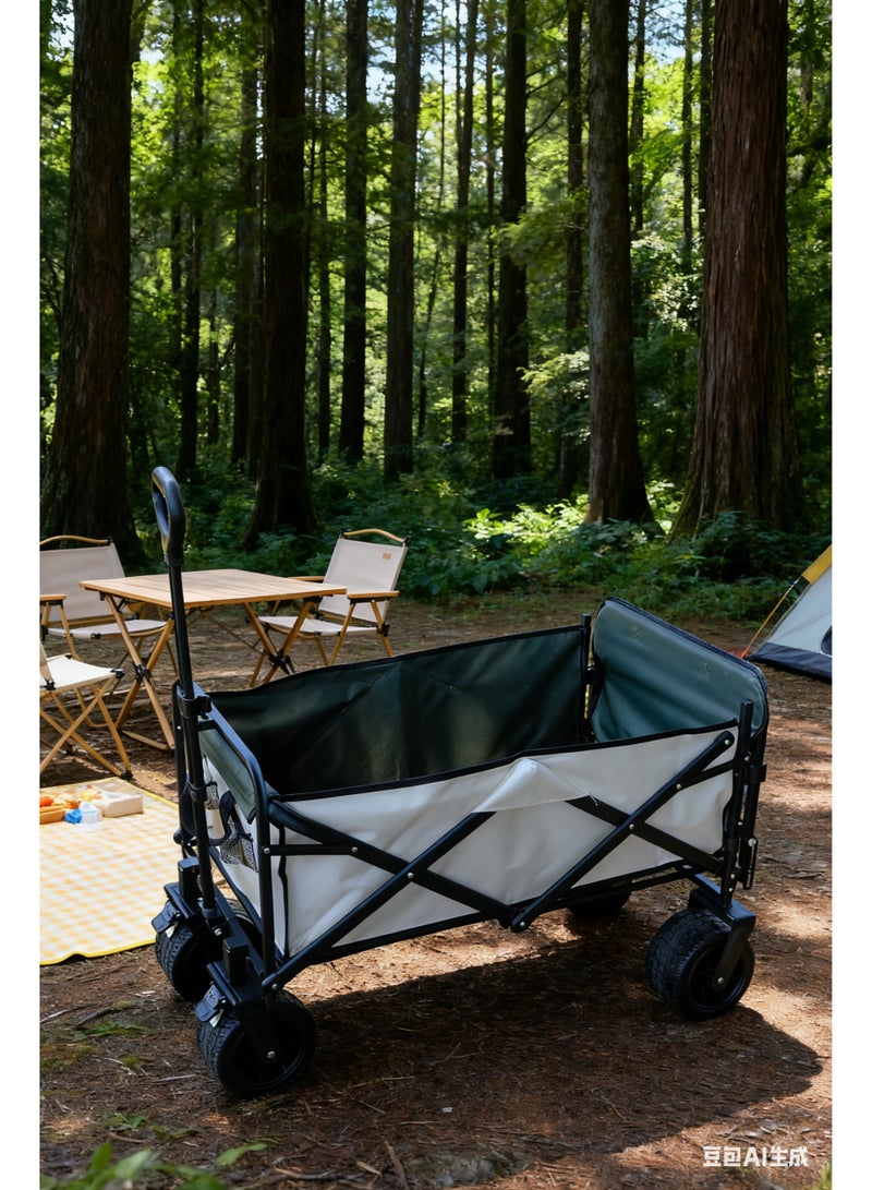 Heavy-Duty Folding All-Terrain Cart with Tank Wheels + Rear Expandable Design – A Must-Have for Outdoor Camping / Shopping / Gardening Tool Transportation - Image 3