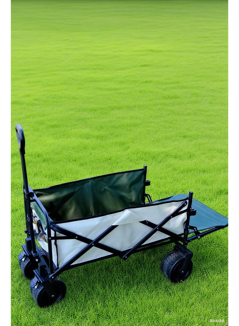 Heavy-Duty Folding All-Terrain Cart with Tank Wheels + Rear Expandable Design – A Must-Have for Outdoor Camping / Shopping / Gardening Tool Transportation - Image 4