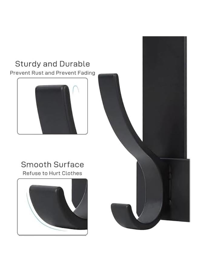 Over the Door Hooks, Heavy-duty Aluminum Door Hanger Hook, Over the Door Towel Rack with 6 Coat Hooks, Sturdy Brushed Finish Over the Door Hanger Hook for Hanging Towels, Clothes, Hat - Image 3