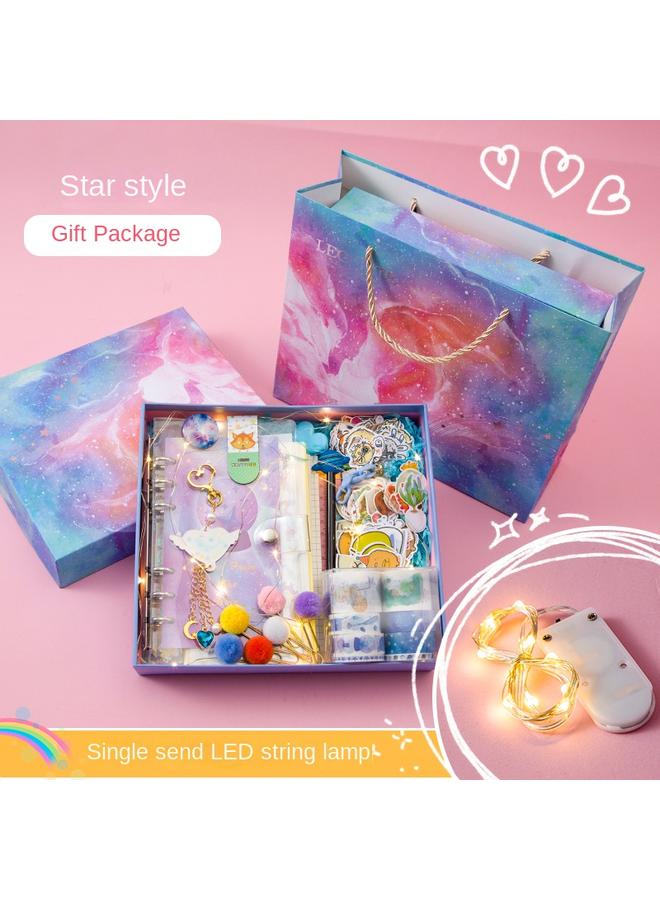 Bluejw Dream Cherry Blossom Quicksand Hand Ledger Simple Ins Style Girl Cute Loose-leaf Detachable Net Red Hand Ledger Suit - Image 1