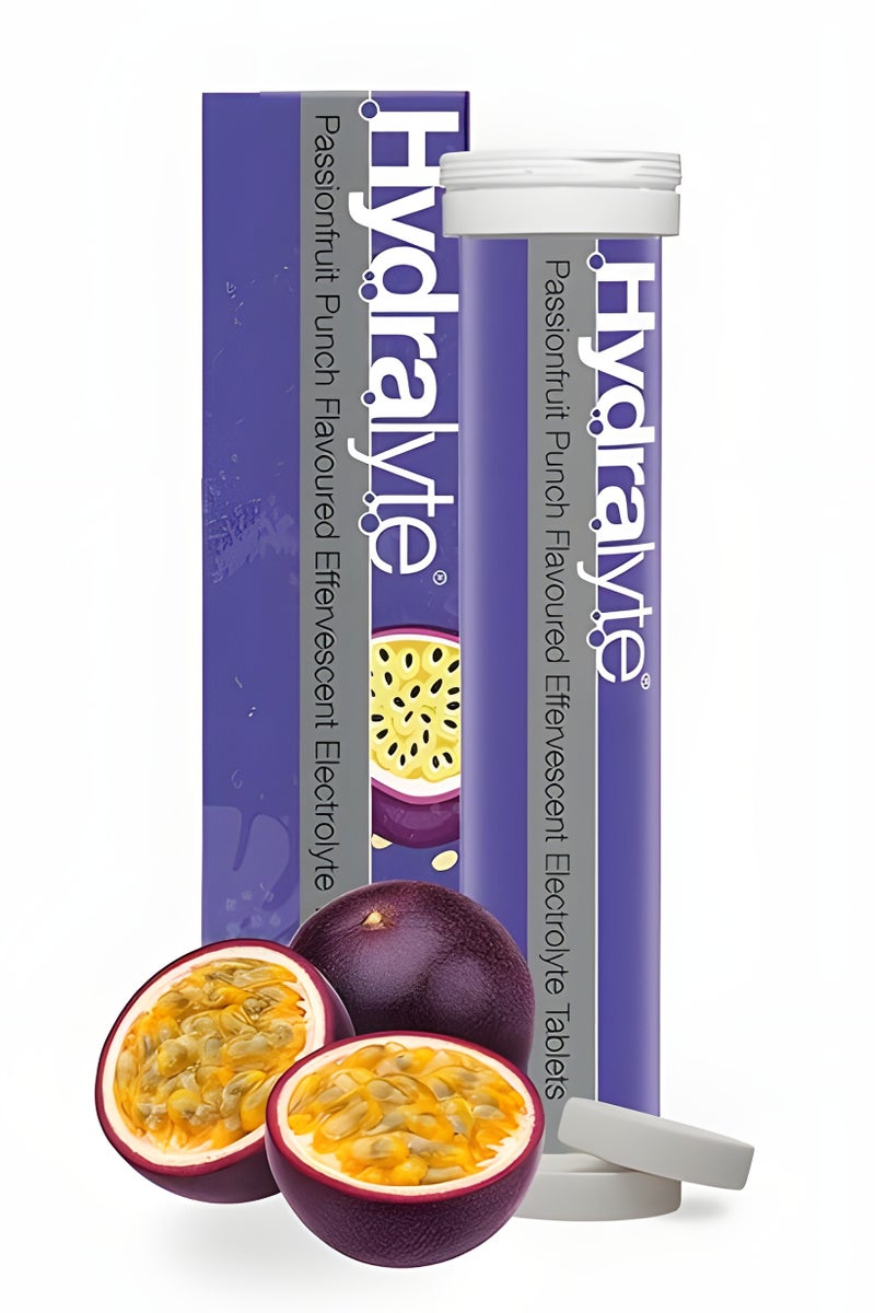 Hydralyte Effervescent Passion Fruit Punch Flavoured Electrolyte 20 Tablets - Image 2
