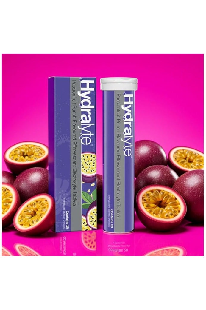 Hydralyte Effervescent Passion Fruit Punch Flavoured Electrolyte 20 Tablets - Image 3
