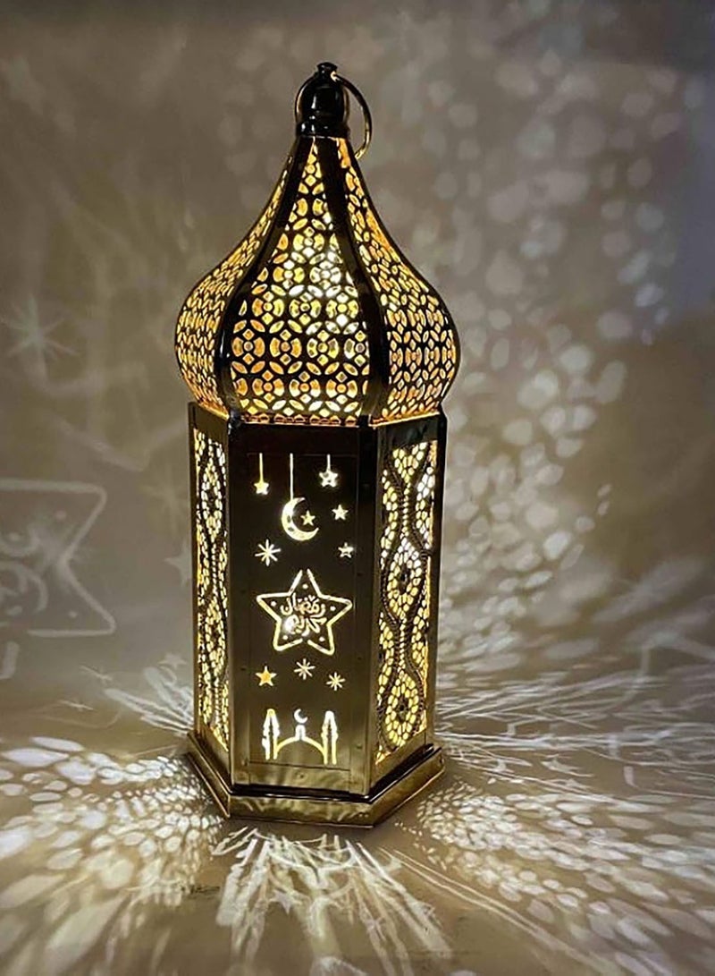 TAPIT Ramadan Lantern Large Eid Mubarak Lantern Moon Star Hanging LED Lantern for Home Patio Table Wedding Centerpiece Festival Decoration - Image 1