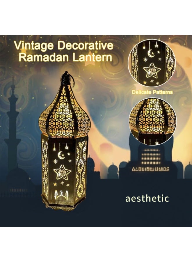 TAPIT Ramadan Lantern Large Eid Mubarak Lantern Moon Star Hanging LED Lantern for Home Patio Table Wedding Centerpiece Festival Decoration - Image 2