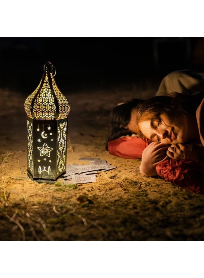 TAPIT Ramadan Lantern Large Eid Mubarak Lantern Moon Star Hanging LED Lantern for Home Patio Table Wedding Centerpiece Festival Decoration - Image 4