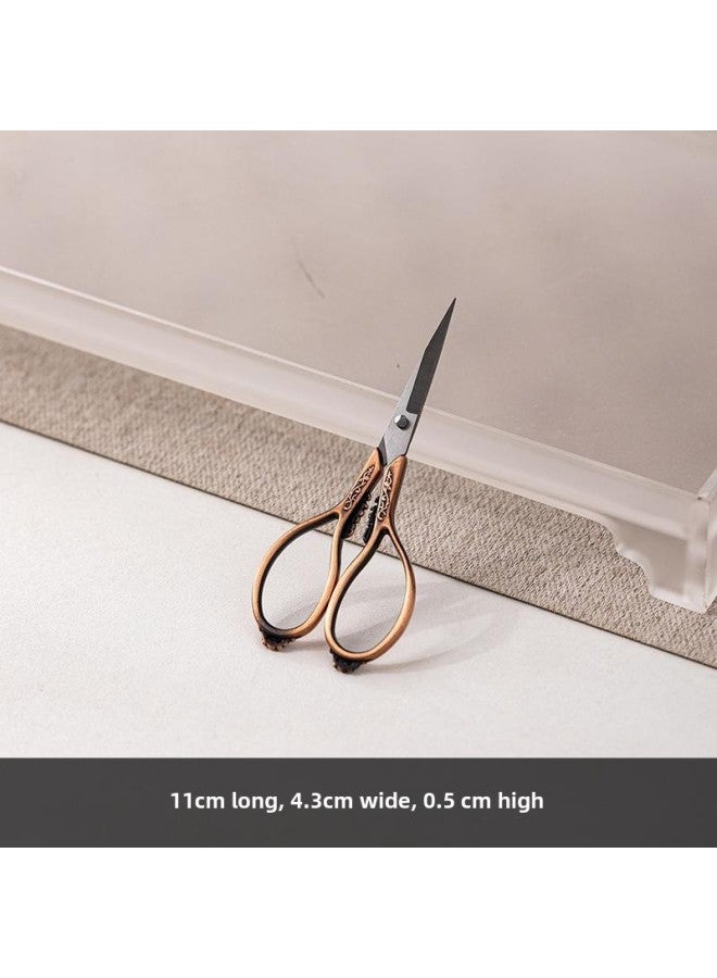 Two One Stainless Steel Tea Scissors Retro Rock Tea Tieguanyin Tea Bag Small Scissors Chinese Tea Art Tea Ceremony Accessories-Color:Bronze  - Image 1