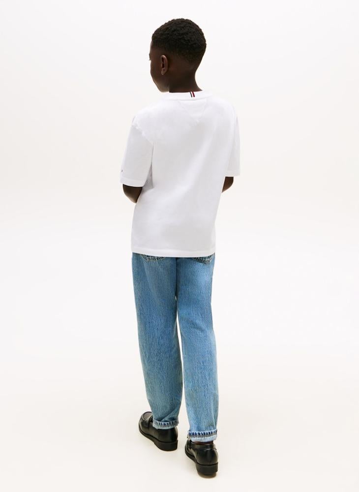 تومي هيلفيغر تيشيرت أطفال مطرز بياقة دائرية - Image 2