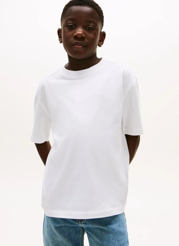TOMMY HILFIGER Kids Embroidered Crew Neck T-Shirt