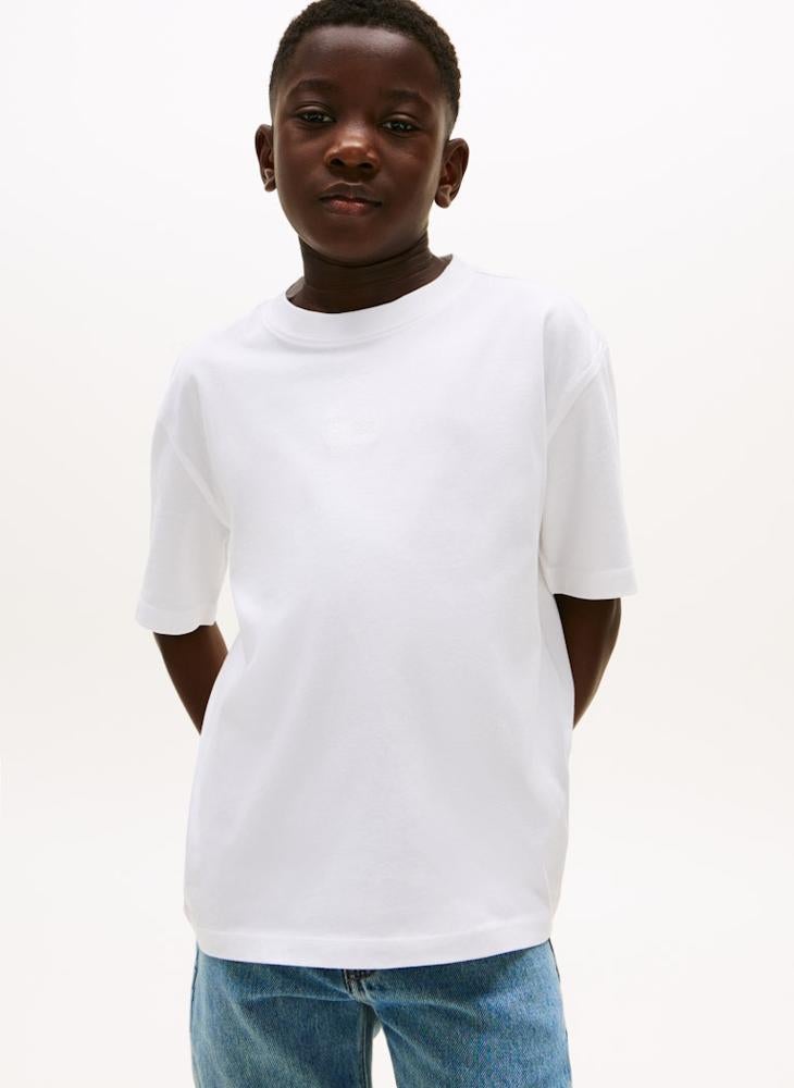 تومي هيلفيغر تيشيرت أطفال مطرز بياقة دائرية - Image 1