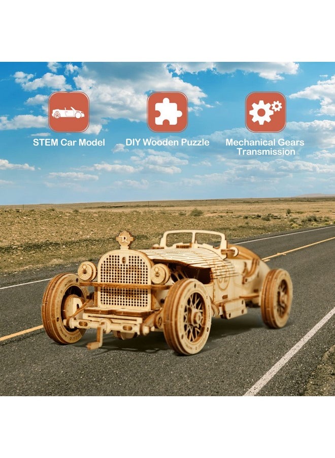 RoWood Model Cars To Build 3D Wooden Puzzle For Adults & Teens Diy Scale Mechanical Car Model Building Kits Best Toys Gift For Kids Grand Prix Car  - Image 2