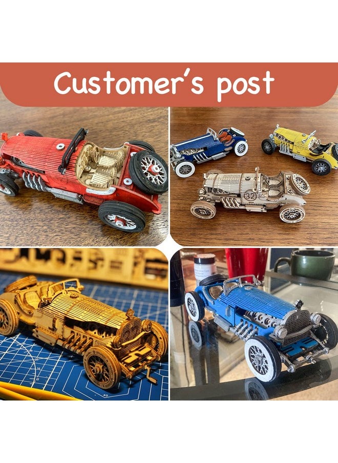 RoWood Model Cars To Build 3D Wooden Puzzle For Adults & Teens Diy Scale Mechanical Car Model Building Kits Best Toys Gift For Kids Grand Prix Car  - Image 3