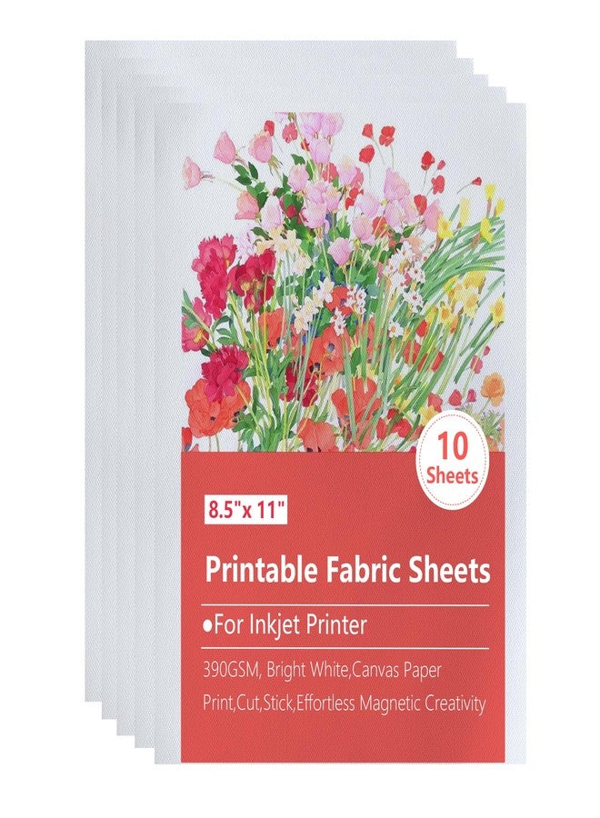 VEOOK Canvas Paper for Printing, 10 Sheets Printable Fabric Cotton Canvas - 8.5x11 Inch Heavyweight 340GSM Matte Finish Sheet for Inkjet Printer, No Watermark Ideal for DIY Crafts & Photo(CP-01) - Image 1