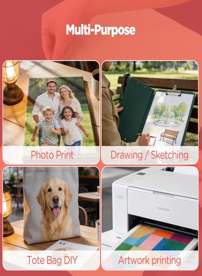 VEOOK Canvas Paper for Printing, 10 Sheets Printable Fabric Cotton Canvas - 8.5x11 Inch Heavyweight 340GSM Matte Finish Sheet for Inkjet Printer, No Watermark Ideal for DIY Crafts & Photo(CP-01) - Image 5