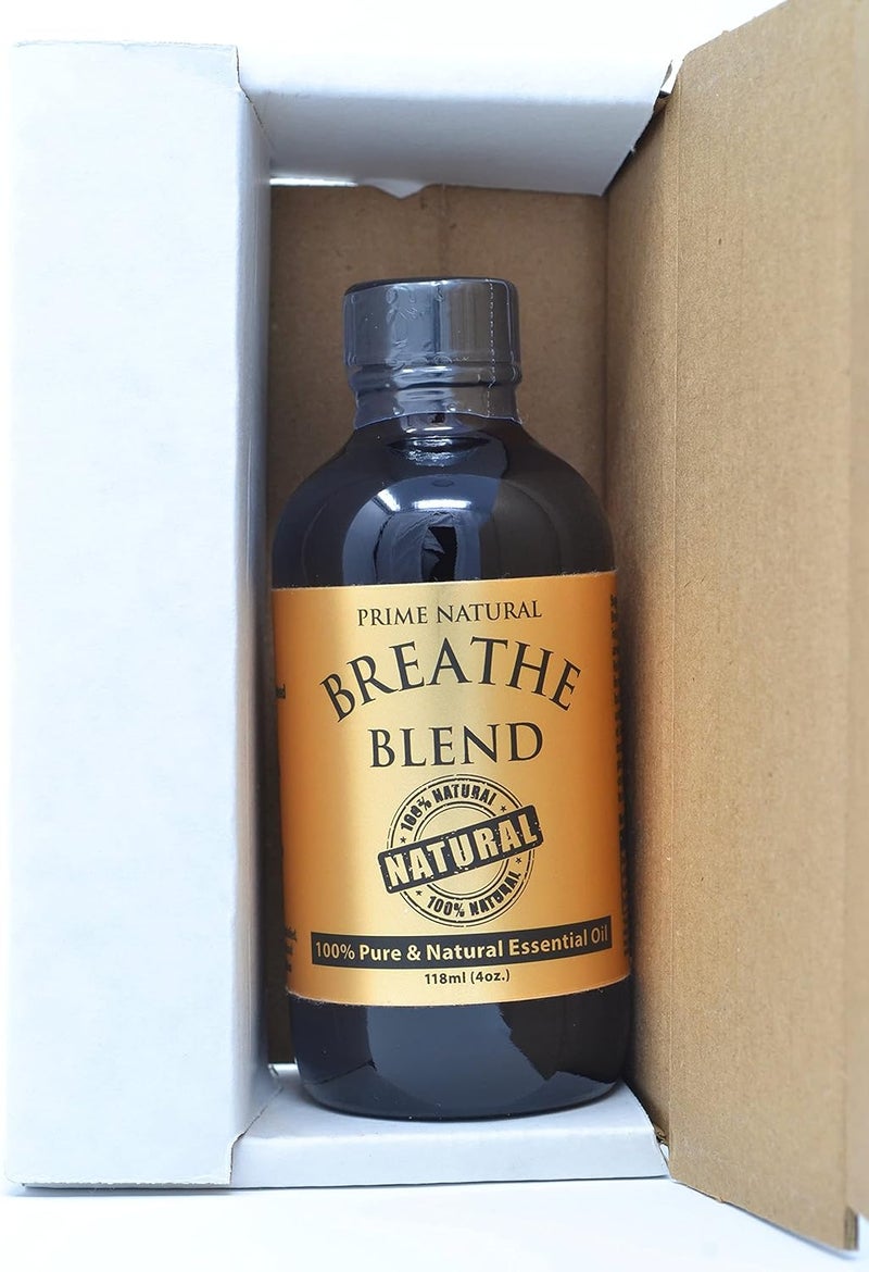 Prime Natural خليط زيت أساسي برايم ناتشورال بريث 4 أونصات نقي غير مخفف من الدرجة العلاجية للعلاج بالروائح، موزع، تخفيف الجيوب الأنفية، الحساسية، الاحتقان، البرد، السعال، الصداع - Image 5