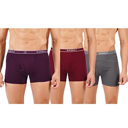 RAMRAJ COTTON ملابس داخلية رجالية 100% قطن ناعم ممشط جيرسي فاخر متعدد الألوان - مجموعة من 3 - Image 1