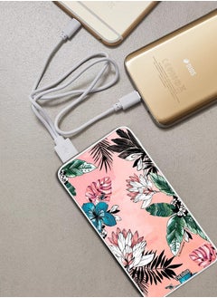 Theodor 10,000 mAh Super Fast Charging Ultra Compact Power Bank with Quick Charge & Power Delivery, Portable Charger For iPhone and Android Flower and Leaves  - Image 2