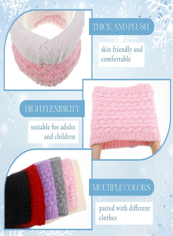 Cozypower 6 Pcs Kids Winter Knitted Infinity Scarf Girls Boys Neck Warmer Double Layer Fleece Lined Neck Gaiter Windproof - Image 3