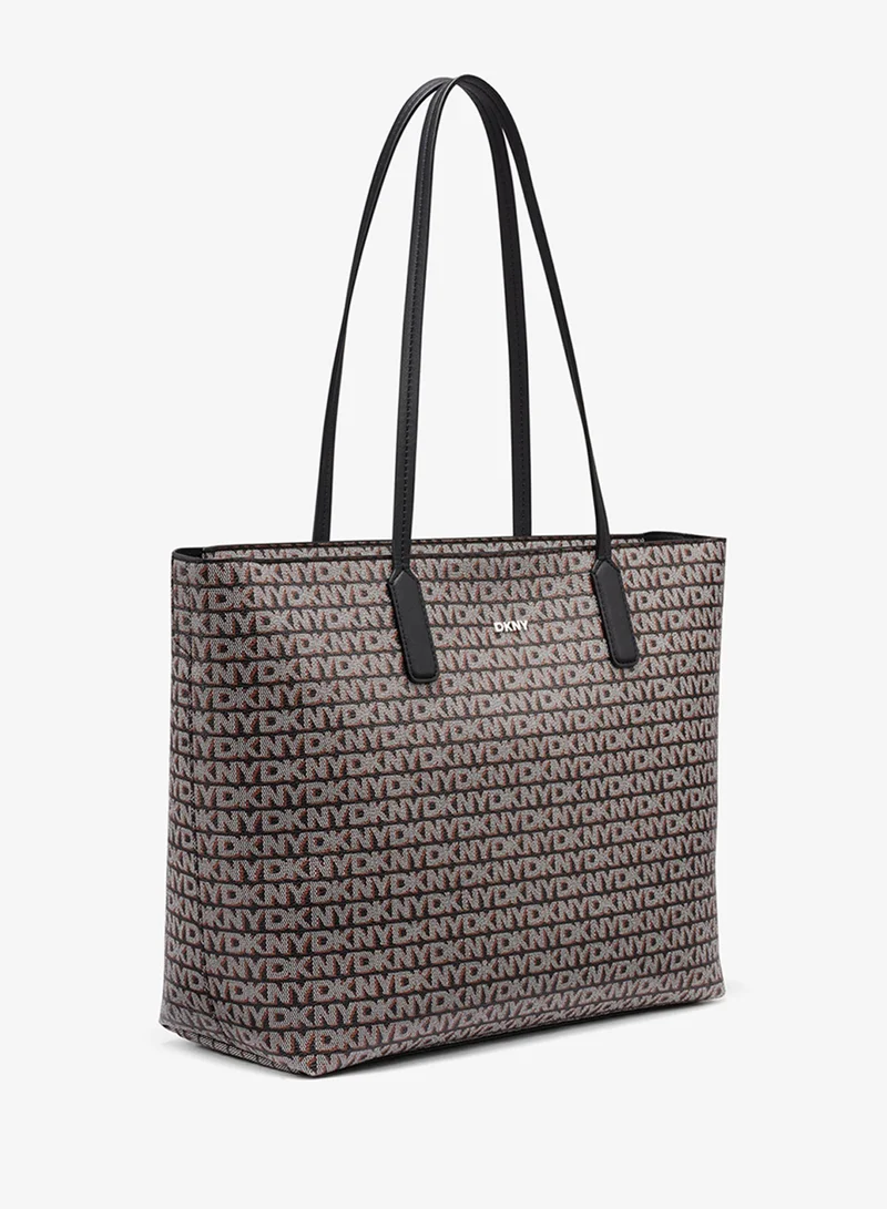 DKNY Black Saige East-West Top-Zip Tote for Women | Best Price UAE
