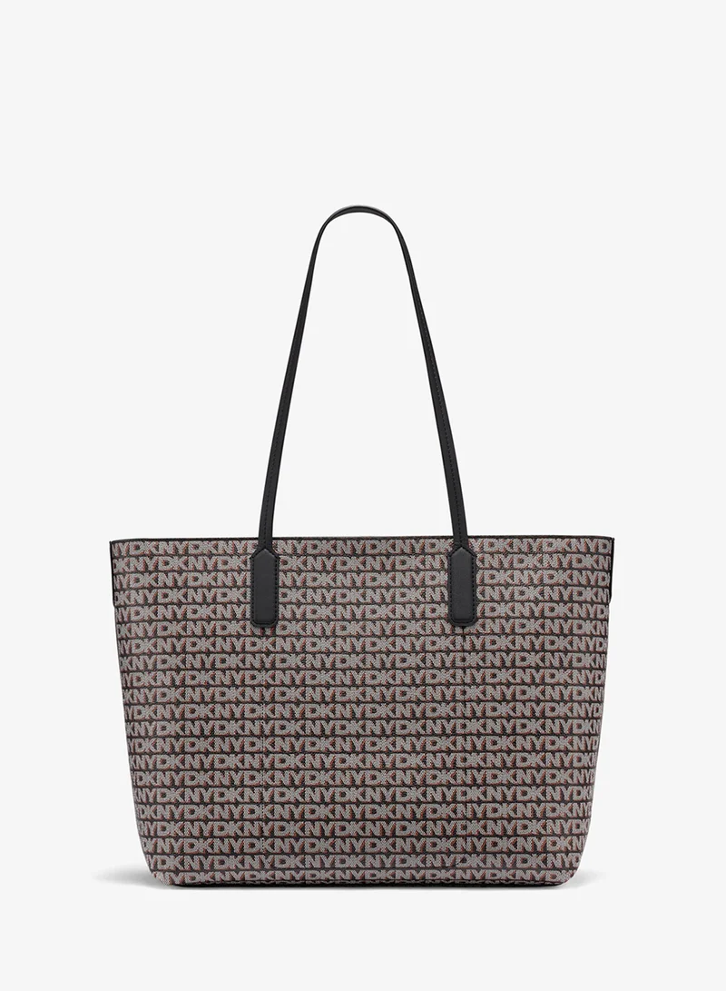 DKNY Black Saige East-West Top-Zip Tote for Women | Best Price UAE