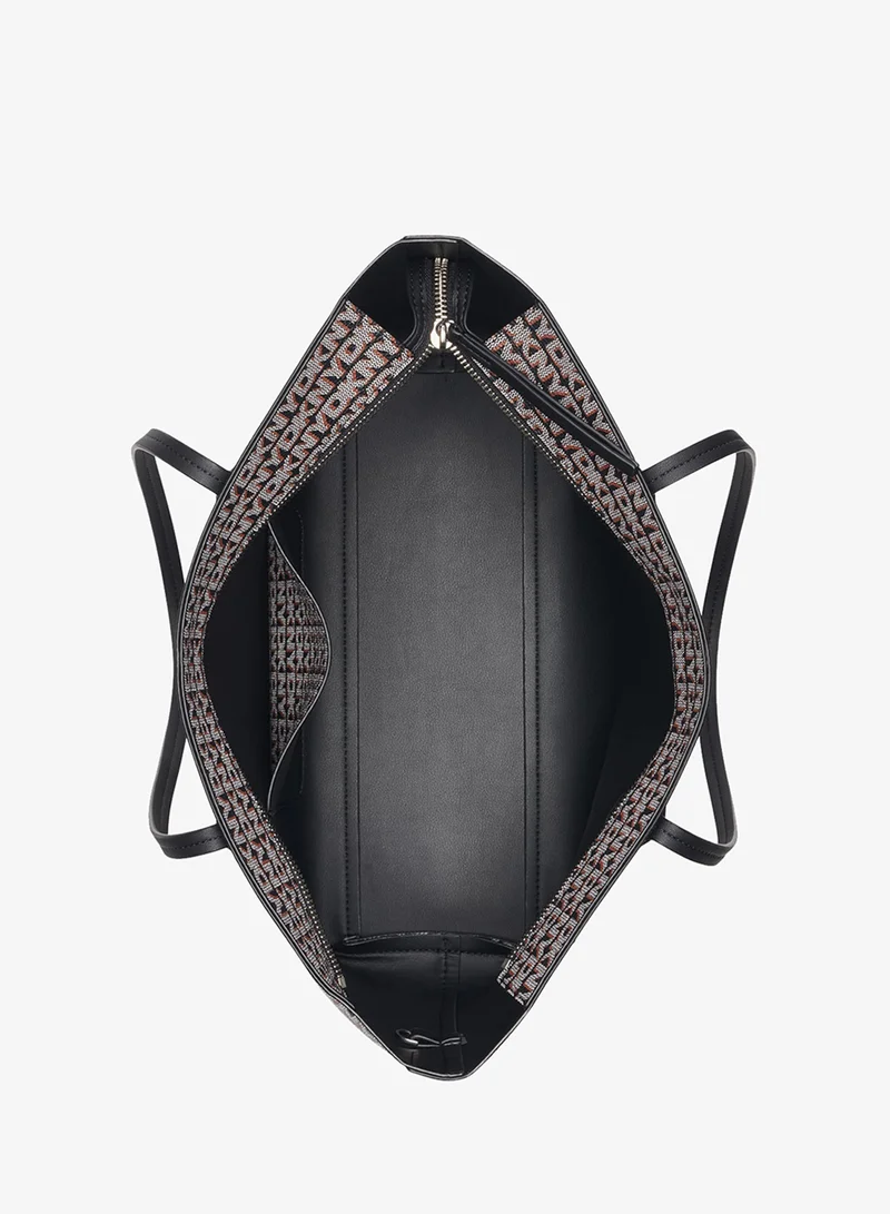 DKNY Black Saige East-West Top-Zip Tote for Women | Best Price UAE