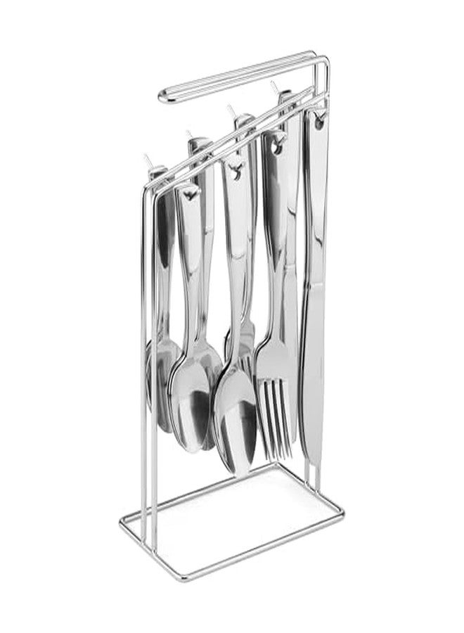 International Silver Piccadilly 24 Piece Stainless Steel Flatware Set with Wire Caddy, Service For 6 - Image 1