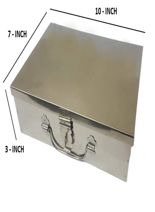 GinoSet® Stainless Steel Spice Box, 6 Compartment, Masala Dabba Utility Container, Masala Peti (Steel) W-10, H-3", L-7" - Image 4