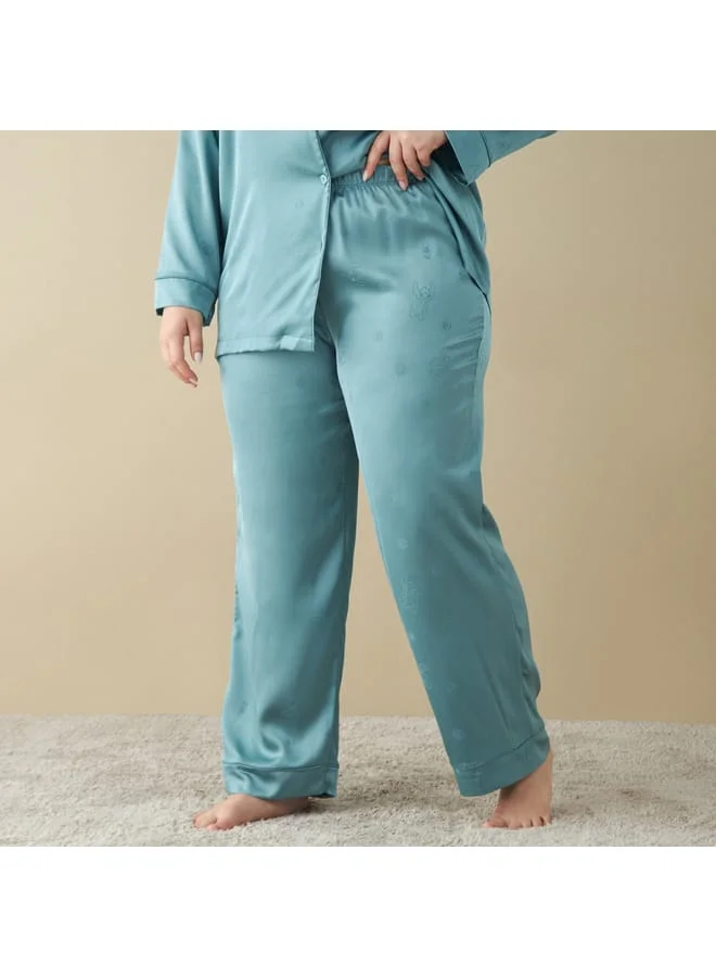 Splash FAV Plus Size All-Over Stitch Print Shirt and Pyjama Set