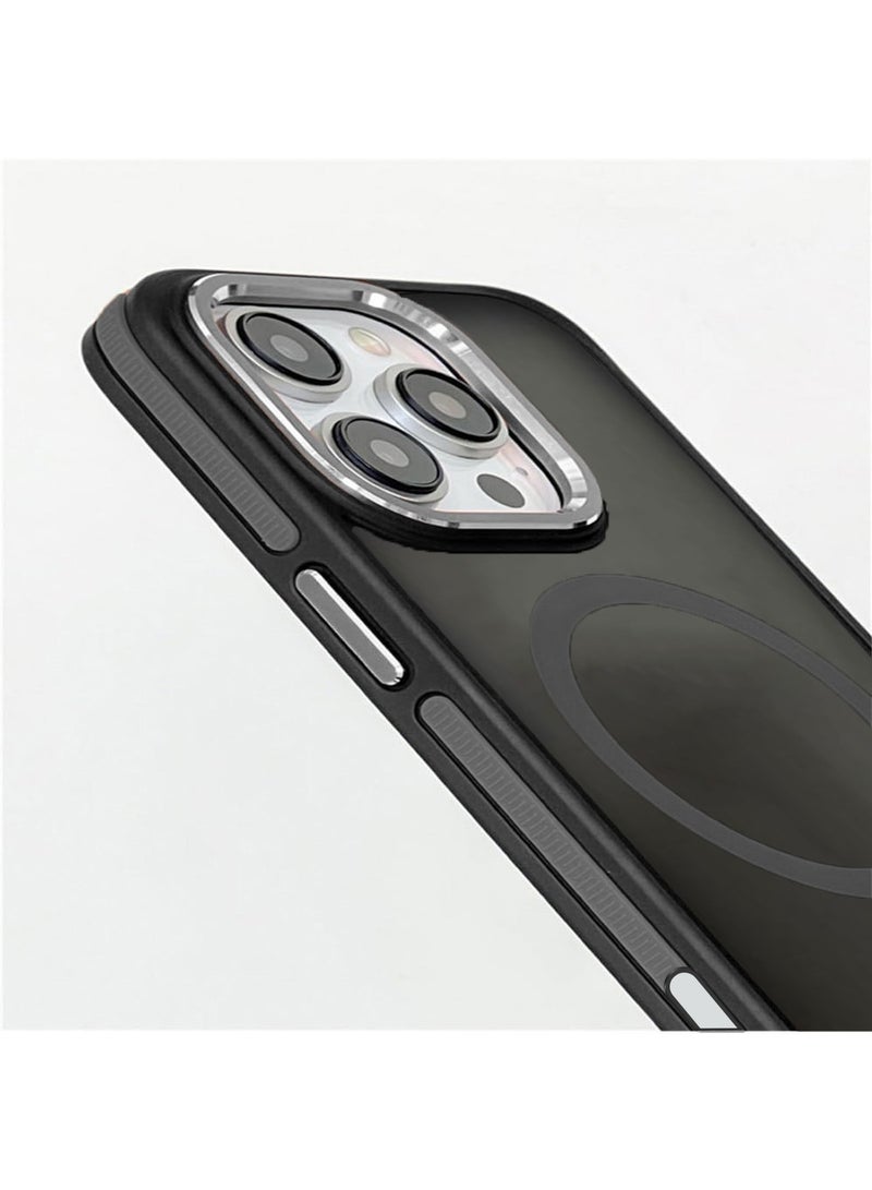 Techie غطاء خلفي شفاف ماغسيف مع واقي عدسة كاميرا معدني مرتفع لجهاز آبل آيفون 16 برو ماكس - حماية من السقوط بمعيار عسكري، ضد بصمات الأصابع وضد الاصفرار - أسود غير لامع - Image 2