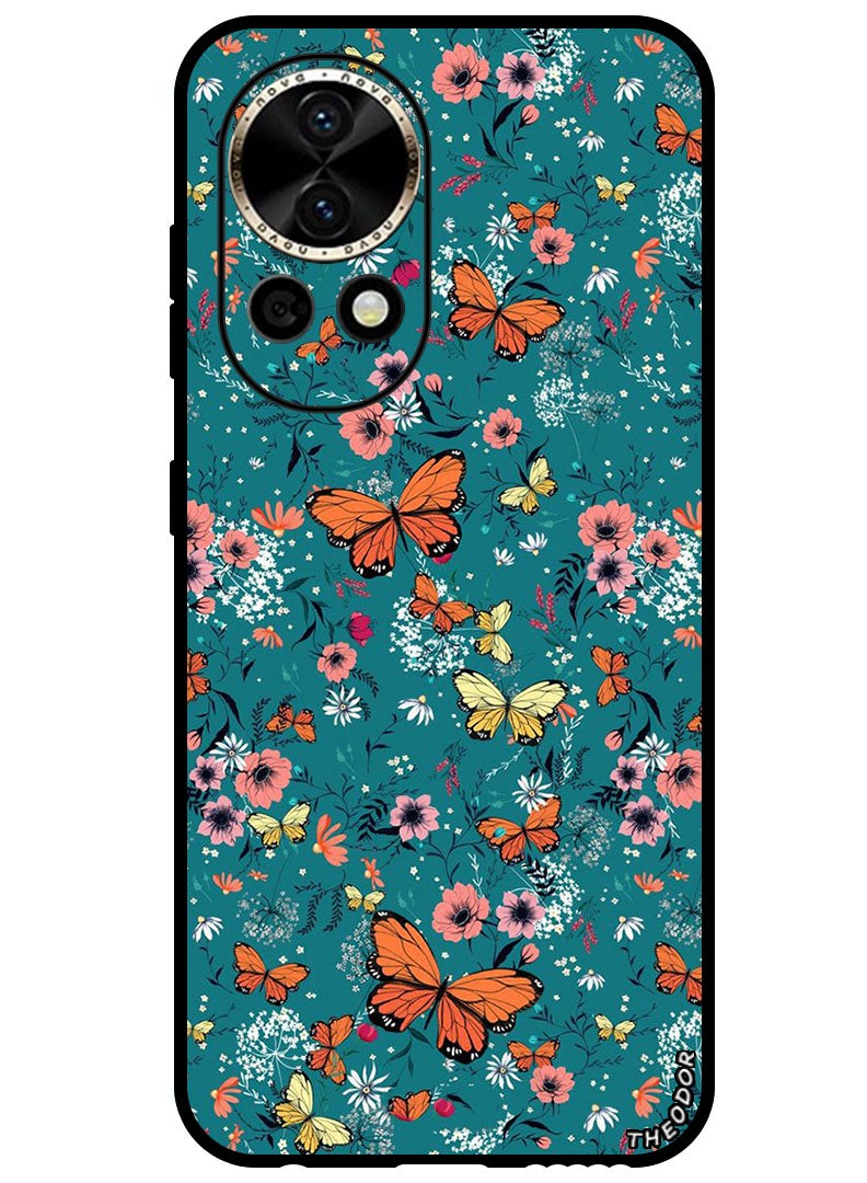 Theodor Protective Case Anti Scratch Shock Proof Bumper Cover For Huawei Nova 12 Pro Butt Flowers - Image 1